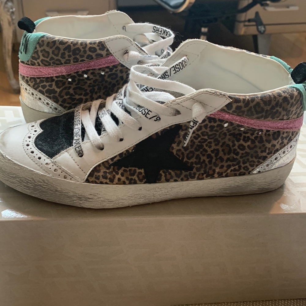 Golden Goose mid star size 37 Leopard/black/white- ***Like New***